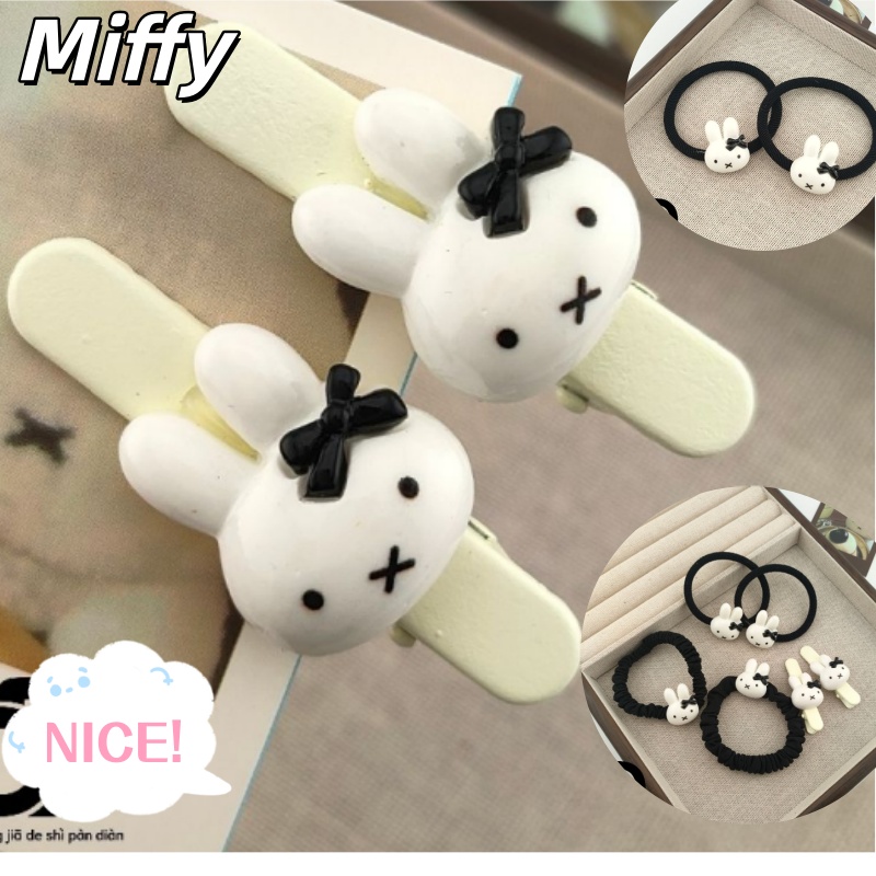 Clip In Hair Piece - Cute Miffy Bunny Bow Hair Tie,