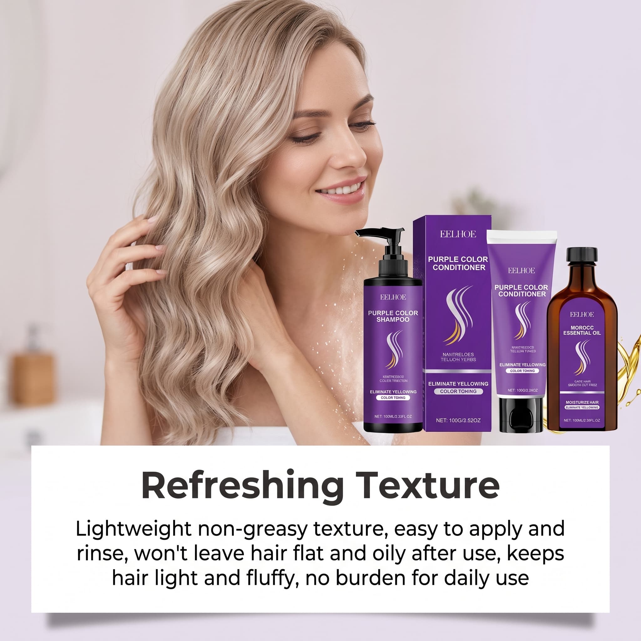 Purple Shampoo Set With Condit - Hair Care Hair Serum review and price